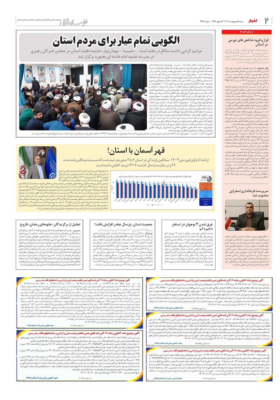 روزنامه تاریخ ۷ اردیبهشت ۱۴۰۴