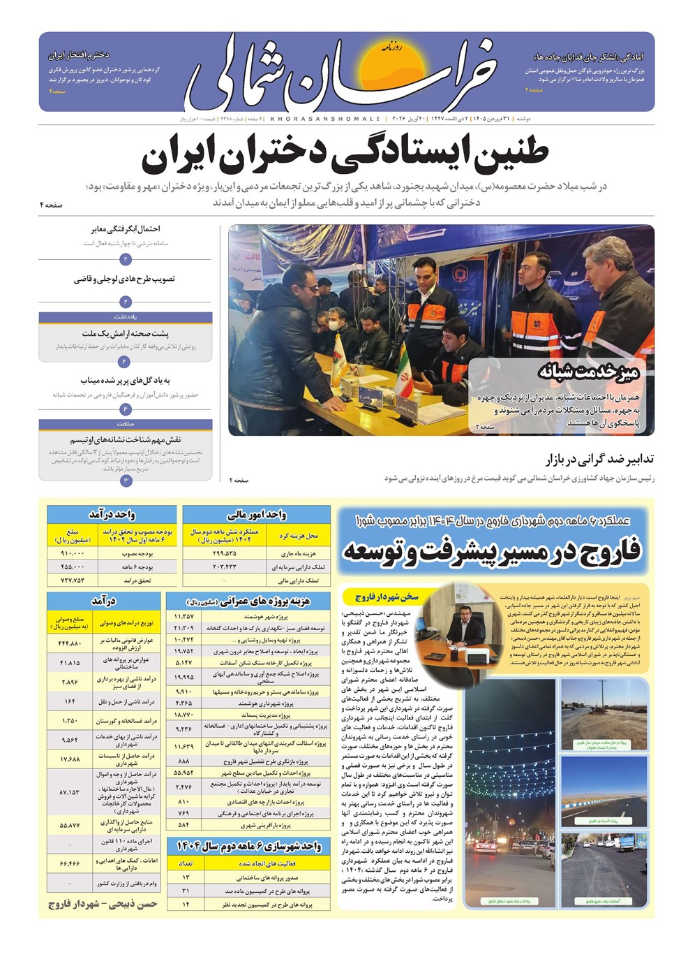 روزنامه تاریخ ۳۱ فروردین ۱۴۰۵